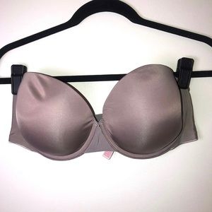 Grey Lined Strapless Victoria Secret Bra 36DD